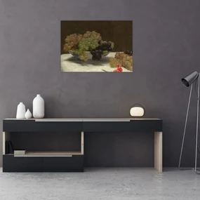 Obraz - Henri Fantin-Latour, Still Life with Grapes and a Carnation, reprodukcia (70x50 cm)
