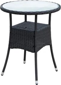 Okrúhly záhradný stolík Alford, 60 cm, čierny%