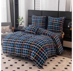 Obliečky mikroplyš GRID tmavo modré Rozmer obliečok: 2 ks 70 x 90 cm | 200 x 220 cm