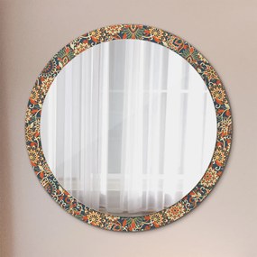 Okrúhle ozdobné zrkadlo Ilustrácia kvetového roka fi 100 cm