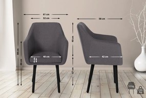 Jedálenská stolička Utrecht - látka, nohy čierne - Tmavo sivá