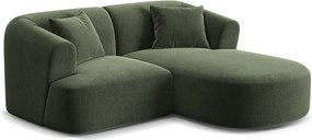 Zelená zamatová rohová pohovka (pravý roh/s leňoškou) Campi – Cosmopolitan Design