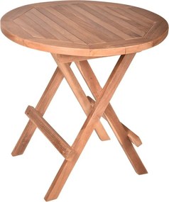 Okrúhly záhradný odkladací stolík z tíkového dreva ø 50 cm Mitan – Garden Pleasure