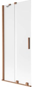 Mexen Velar, 2-krídlová posuvná vaňová zástena 85 x 150 cm, 8mm sklo námraza, medená matná, 896-085-000-31-65