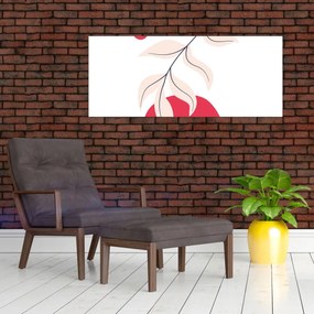 Obraz - Ružová florálna abstrakcia N⁰2 (120x50 cm)