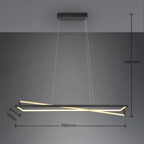 Trio - LED stmievateľný luster na lane EDGE LED/35W/230V 2300/3000/4000K čierna