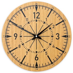 Drevené nástenné hodiny Avatar 33 cm dub prírodný/čierny