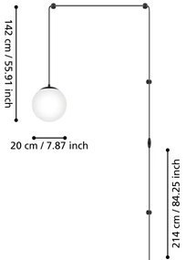 Eglo 900977 - Luster na lanku RONDO 1xE27/40W/230V
