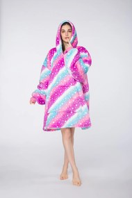 Baránková mikinová deka s rukávmi a kapucňou AURORA farebná