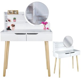 Dekorstudio Toaletný stolík so zrkadlom - SCANDI biely