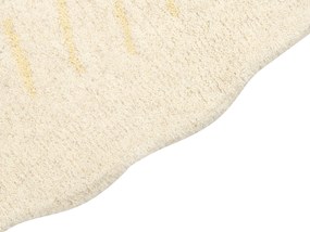 Vlnený detský koberec v tvare ľadového medveďa 100 x 160 cm biely TAQQIQ Beliani