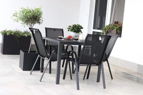 Záhradný jedálenský set Viking M + 4x kovová stolička Ramada