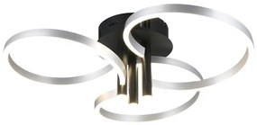 LED stmievateľné stropné svietidlo v čierno-striebornej farbe Caruso – Trio