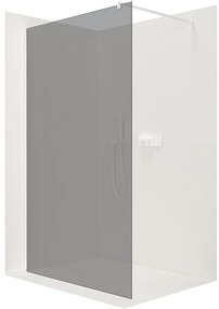 CERANO - Sprchová zástena Walk-in Onyx Ľ/P - guľatá vzpera - biela matná, grafitové sklo - 150x200 cm, CER-CER-8050BD189