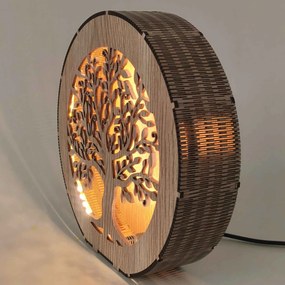 Strom života – drevená lampa s LED osvetlením | RUIF: HDF - Orech 20 cm 4781-115120 LED0602
