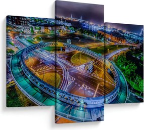 Obraz - panoráma nočného mesta (90x60 cm)