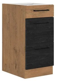 Dolná kuchynská skrinka so zásuvkami Woodline 40 D 3S BB, Farby: dub lancelot + dark wood