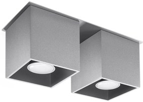 Stropné svietidlo Quad, 2x sivé kovové tienidlo