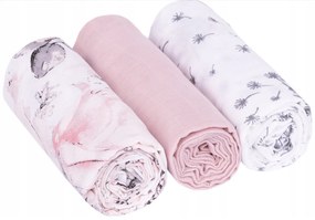 Vulpi Mušelínové látkové plienky Premium Pink 70x75 3v1