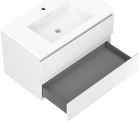 Mexen Orio, kúpeľňová skrinka 80 cm s umývadlom Otis, 2 zásuvky, biela matná, 91A10-08047-2-BFF01-W18M01