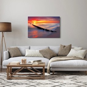 Obraz - Západ slnka, Baltské more, Poľsko (90x60 cm)