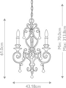Quoizel QZ-MARQUETTE3 - Luster na reťazi MARQUETTE 3xE14/60W/230V bronzový