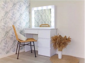 Bestent Toaletný stolík s LED zrkadlom Cleopatra White