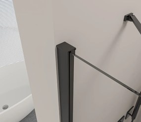 Erga Bern Double, sprchový kút s 2-krídlovými dverami 80(dvere) x 90(dvere) x 195 cm, 6mm číre sklo, čierny profil, ERG-V02-BERN-D080D090-CL-BK