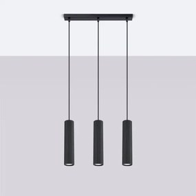 Sollux SL.1575 - Luster na lanku KARBON 3xGU10/10W/230V čierna
