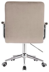 LuxuryForm DESIGN Stolička VERONA VELUR na striebornej podstave s kolieskami - latte