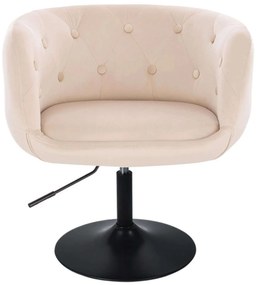 LuxuryForm DESIGN Kreslo MONTANA VELUR na čiernom tanieri  - krémové
