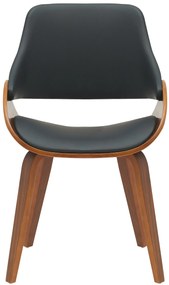 Sada 2 ks jedálenskej stoličky Vangale - orech/čierna