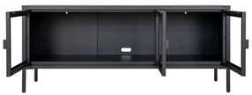 Čierny kovový TV stolík 130x55 cm Brisbane – House Nordic