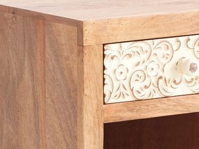 furniture-nabytek.cz - Masívny nočný stolík Delhi z mangového dreva, lakovaný, hnedý – 40×40×45 cm