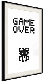 Artgeist Plagát - Game Over [Poster] Veľkosť: 30x45, Verzia: Čierny rám s passe-partout