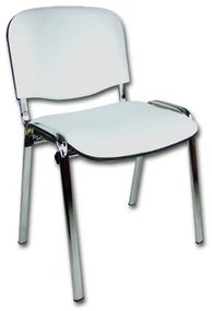 Konferenčná stolička ISO eko-koža CHROM Biela D18 EKO