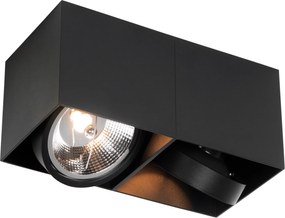 Dizajnové bodové svetlo čierne obdĺžnikové AR111 2-svetlo - Box