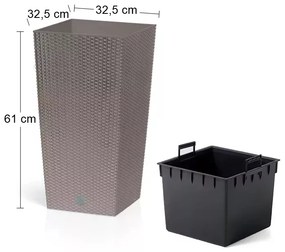 Plastový kvetináč DRTS325 32,5 cm - mocca