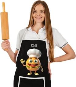 Kuchynská zástera Burger EMI, čierna