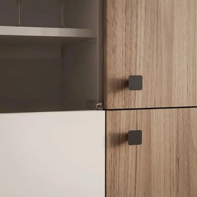 Moderná vitrína AYLIN kráľovský orech + kašmír