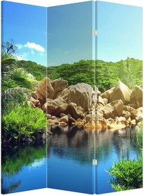Paraván - Jazero v Seychelskej džungli (126x170 cm)