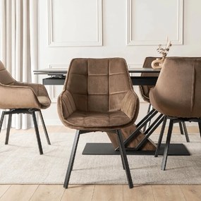 PROXIMA.store - Otočné jedálenské kreslo LUNA FARBA: hnedá