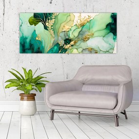 Obraz - Zelená abstrakcia (120x50 cm)