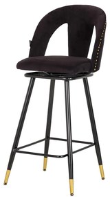 Barová stolička „Harbor Black", 53 x 46 x 105 cm