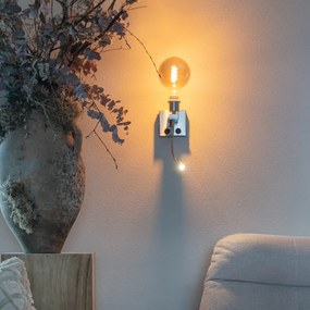 Moderná nástenná lampa oceľ s flexibilným ramenom - Brescia Combi
