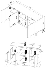 Cama Moderná komoda Merci 3D