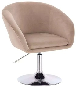 LuxuryForm DESIGN Stolička VENICE VELUR na striebornom tanieri - latte