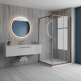 Obdĺžnikový sprchovací kút REA CITY 80x100 kartáčovaná meď - bez vaničky