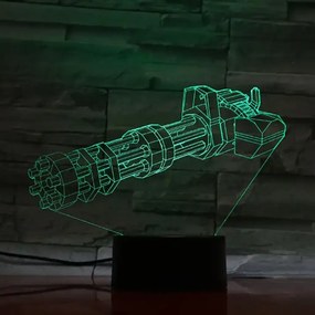 3Dmix 3DL-SMRT026 – 3D LED nočná lampa - Minigun (Smart)