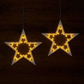 Nexos 68199 Sada vianočných hviezd 20 LED, teplá biela, 2 ks